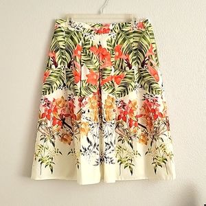 Talbott Linen Floral Skirt
